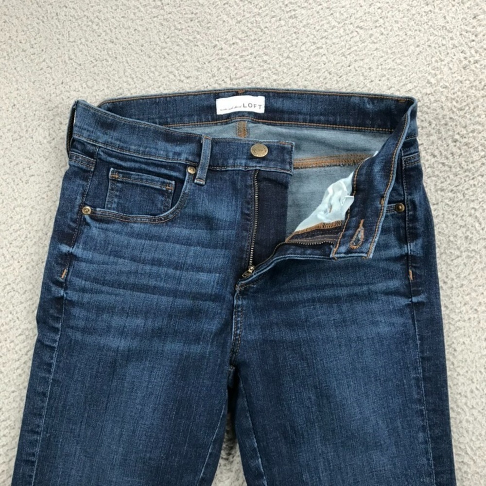 LOFT Size 28/6 Skinny Crop Lace Hem Detail High‎ Rise Jeans - Picture 5 of 15